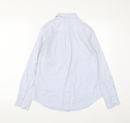Gap Mens Blue Polyester Button-Up Size S Collared Button