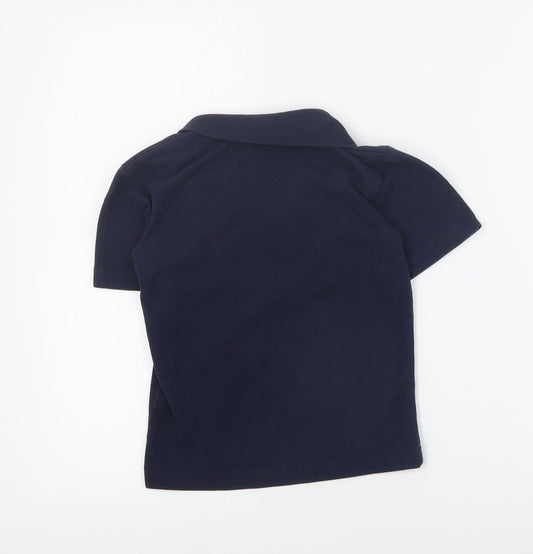 Trutex Boys Blue Polyester Basic Polo Size 5-6 Years Collared Button