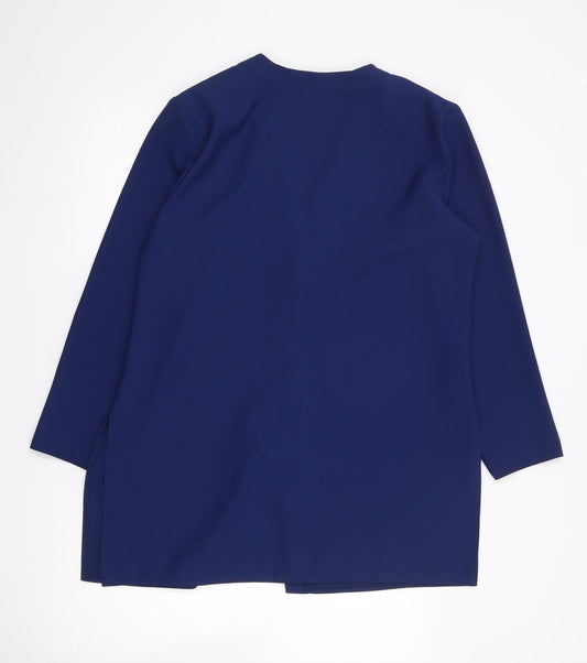 Carmelle Womens Blue Jacket Blazer Size 14 Button