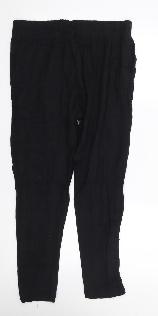 Preworn Womens Black Polyester Trousers Size XL L25 in Regular