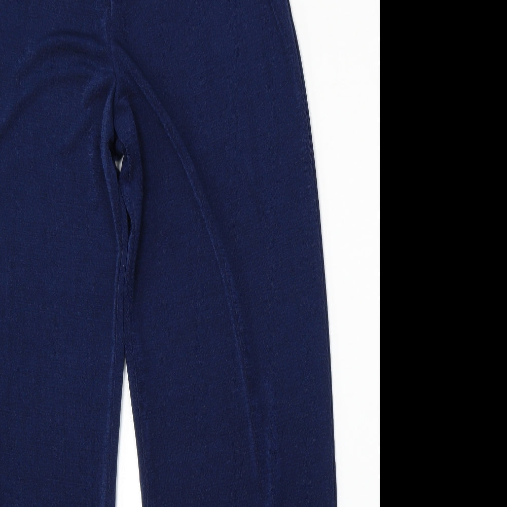 Anthology Womens Blue Polyester Trousers Size 12 L28 in Regular