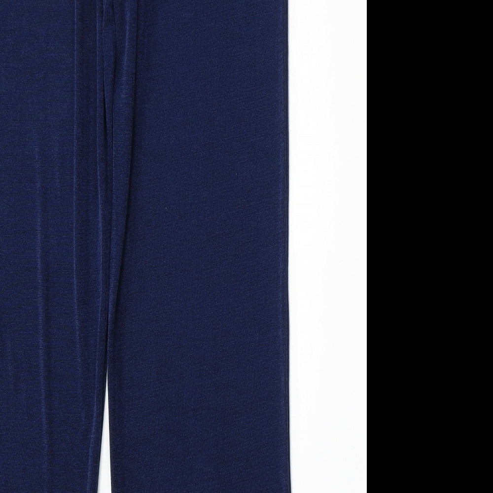 Anthology Womens Blue Polyester Trousers Size 12 L28 in Regular