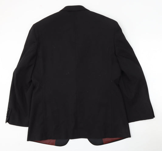 1860 Menswear Mens Black Wool Jacket Suit Size 40