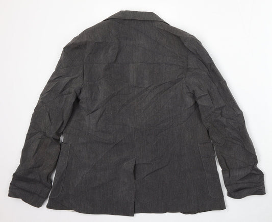 Topshop Womens Grey Polyester Jacket Blazer Size 10