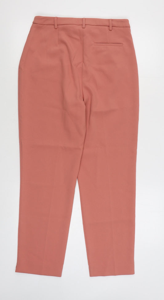 Miss Sefridge Womens Pink Polyester Trousers Size 10 L26 in Regular Zip
