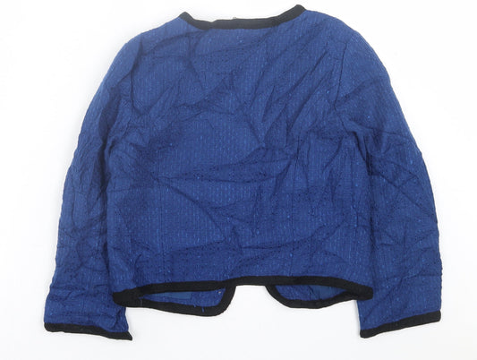 H&M Womens Blue Jacket Blazer Size 8 Hook & Eye