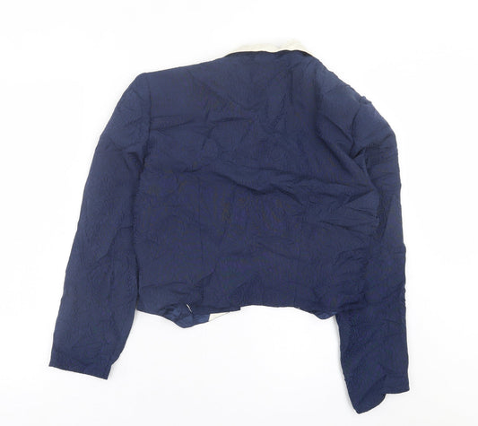 Condici Womens Blue Geometric Jacket Blazer Size 14 Button