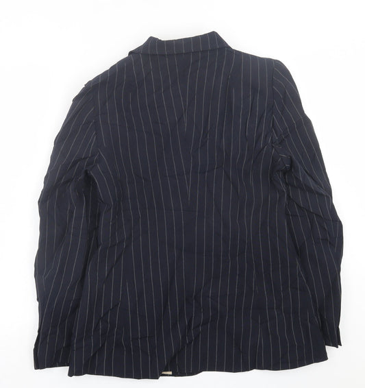 Dorothy Perkins Womens Blue Striped Jacket Blazer Size 14 Button