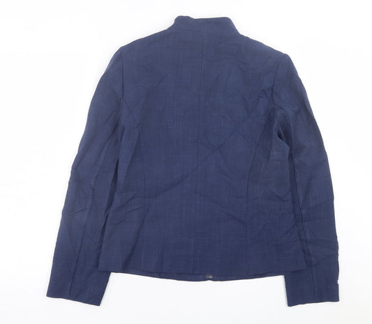 Select Womens Blue Jacket Blazer Size 12 Zip