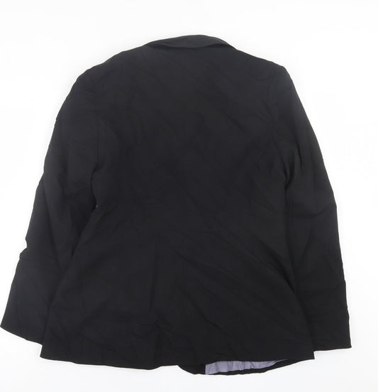 Essentials Womens Black Jacket Blazer Size 14 Button