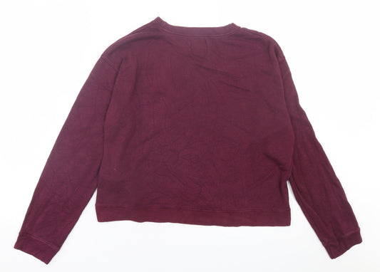 Pull&Bear Womens Purple Polyester Pullover Sweatshirt Size M Pullover
