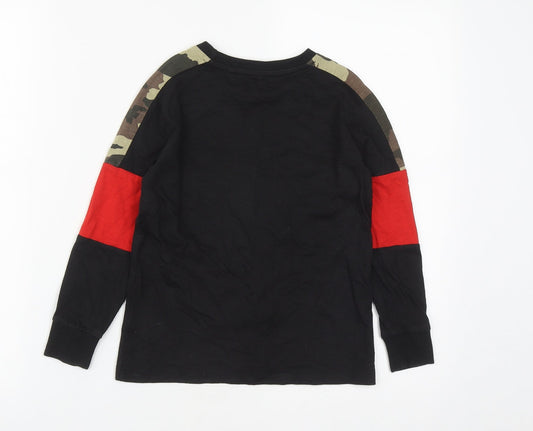 NEXT Boys Black Cotton Basic Casual Size 6 Years Round Neck - Skull print
