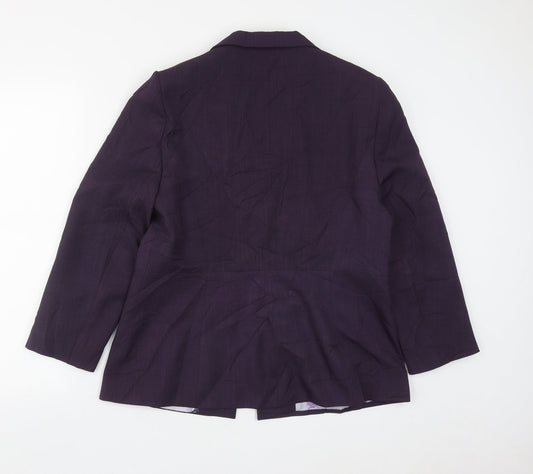 NL Collection Womens Purple Jacket Size 16 Hook & Eye