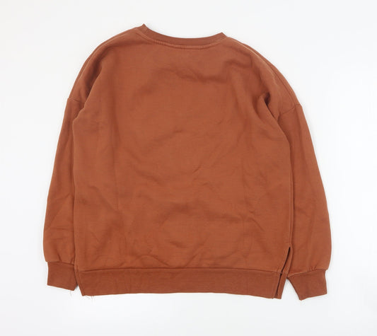 New Look Womens Brown Polyester Pullover Sweatshirt Size 8 Pullover