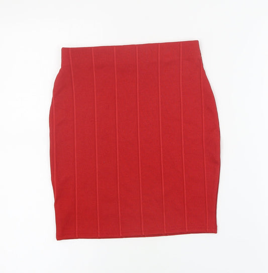 Edge Womens Red Polyester Mini Skirt Size 8