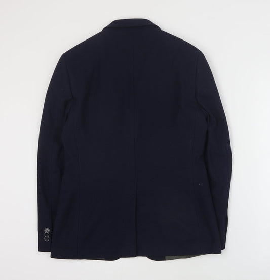 Burton Mens Blue Polyester Jacket Suit Jacket Size S