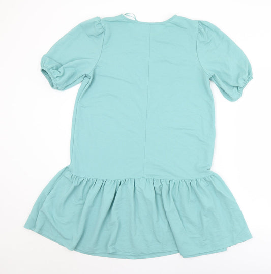 Primark Womens Green Viscose T-Shirt Dress Size 8 Round Neck