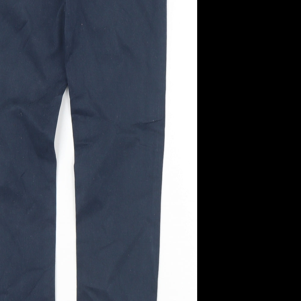 Dunnes Stores Mens Blue Cotton Chino Trousers Size 26 in L27 in Regular Button