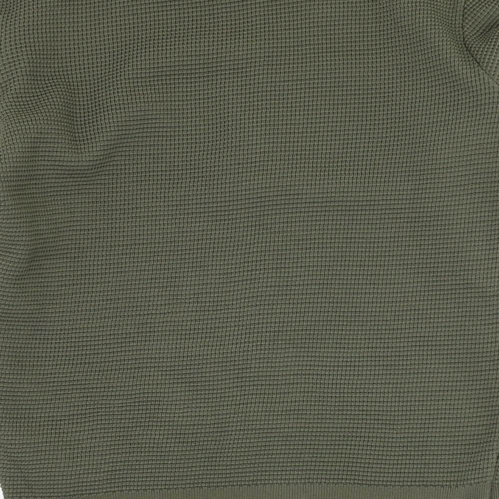 BoohooMAN Mens Green Polyester Full Zip Sweatshirt Size S