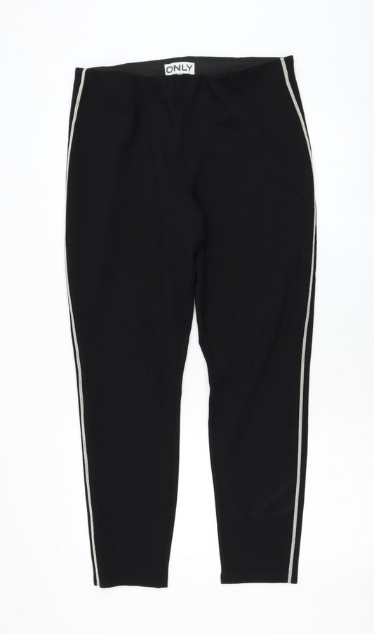 Only Womens Black Viscose Jogger Leggings Size 32 in L27 in