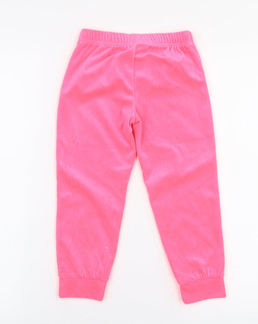 Billie Blush Girls Pink Polyester Jogger Trousers Size 4 Years Slim Pullover