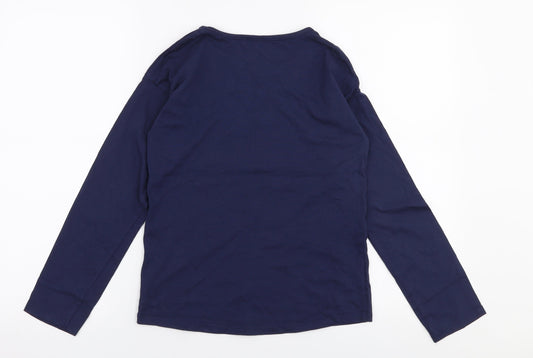 TU Girls Blue 100% Cotton Jersey T-Shirt Size 12 Years Round Neck Pullover - Unicorn