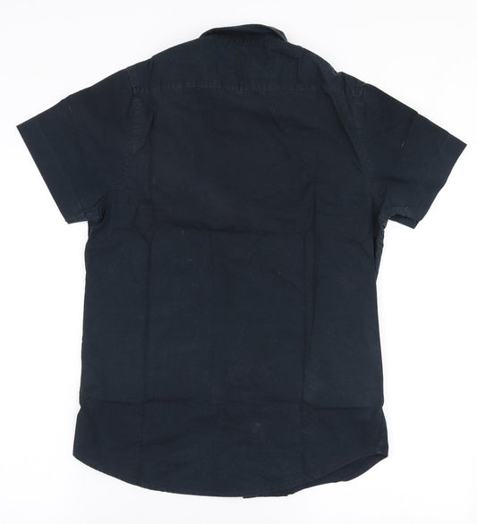 Industrialize Mens Blue Polyester Polo Size S Collared Button