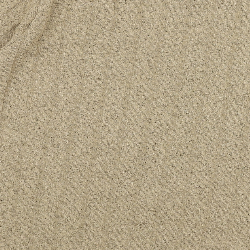 Marks and Spencer Womens Beige Round Neck Polyester Pullover Jumper Size 20