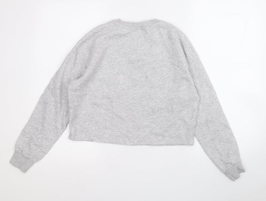 New Look Girls Grey Cotton Pullover Sweatshirt Size 12-13 Years