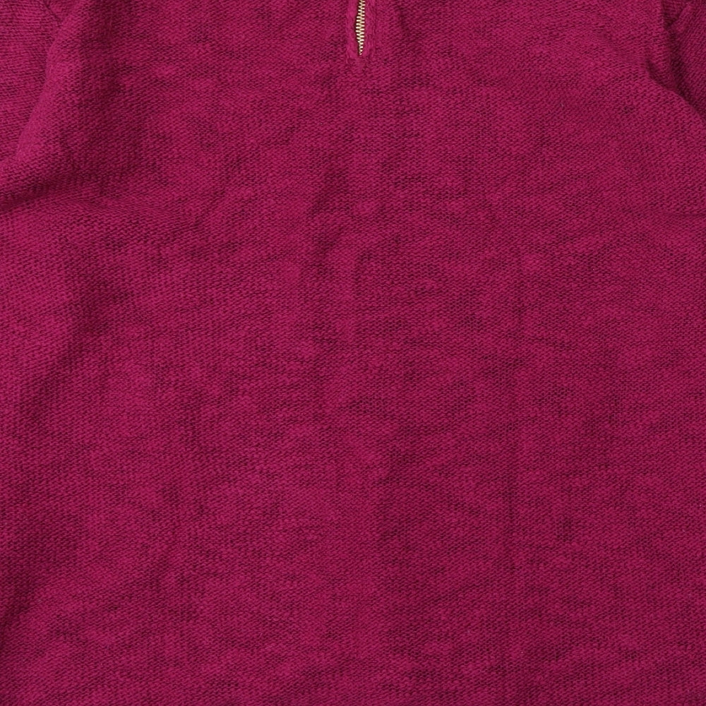 Marks and Spencer Womens Purple Round Neck Cotton Pullover Jumper Size 16