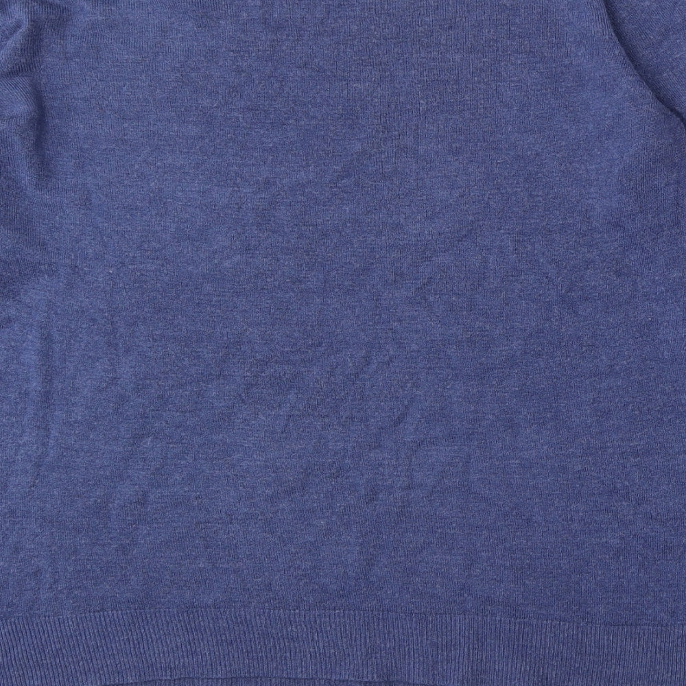 Cedar Wood State Mens Blue Round Neck Acrylic Pullover Jumper Size XL