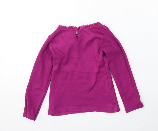 Dunnes Stores Girls Purple Cotton Pullover Jumper Size 18-24 Months