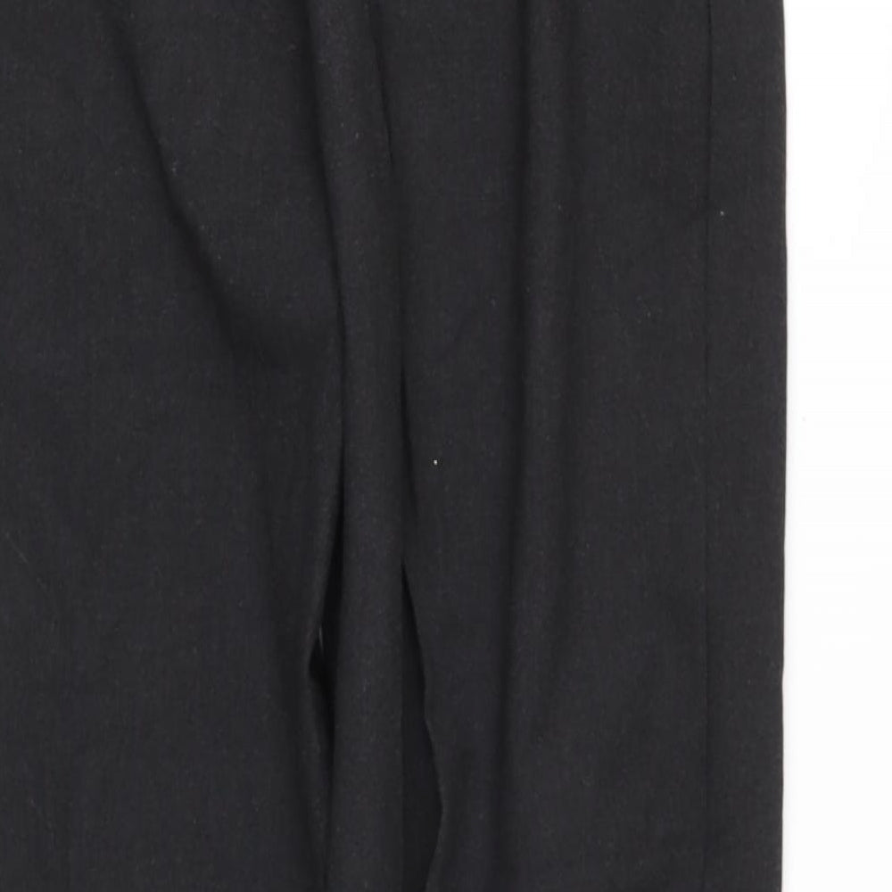 Preworn Womens Black Polyester Trousers Size 14 L30 in Regular
