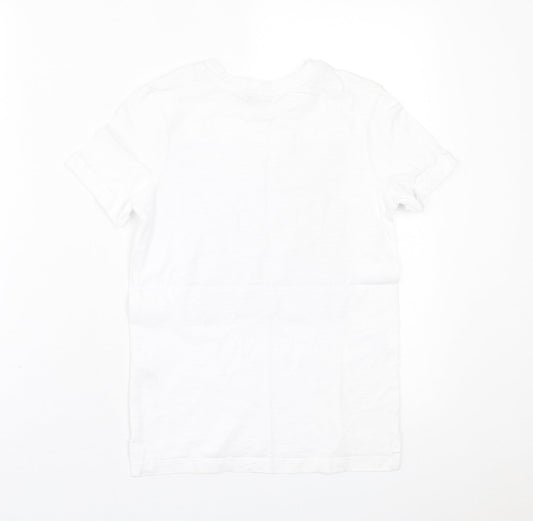 George Boys White Cotton Basic T-Shirt Size 7-8 Years Crew Neck Pullover - Best Bro