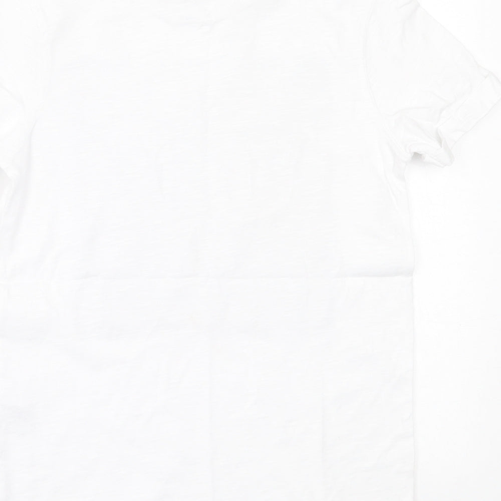 George Boys White Cotton Basic T-Shirt Size 7-8 Years Crew Neck Pullover - Best Bro