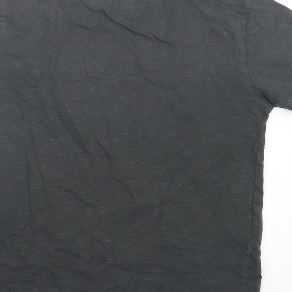 NEXT Boys Grey Cotton Basic T-Shirt Size 8 Years Crew Neck Pullover