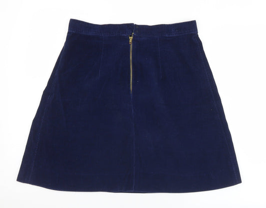 Preworn Womens Blue Polyester A-Line Skirt Size 30 in Hook & Eye