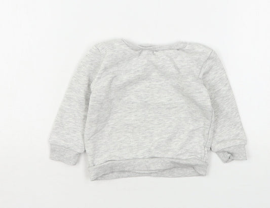 Dunnes Stores Boys Grey Cotton Pullover Jumper Size 9-12 Months