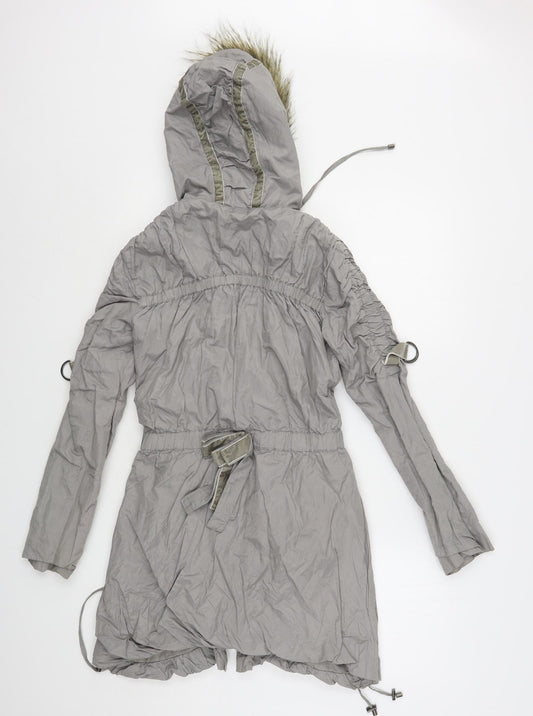 A Style Womens Grey Parka Coat Size 6