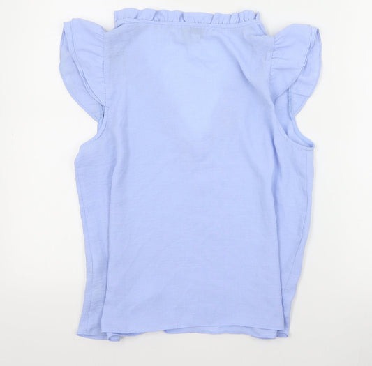ASOS Womens Blue Polyester Basic Blouse Size 10 V-Neck