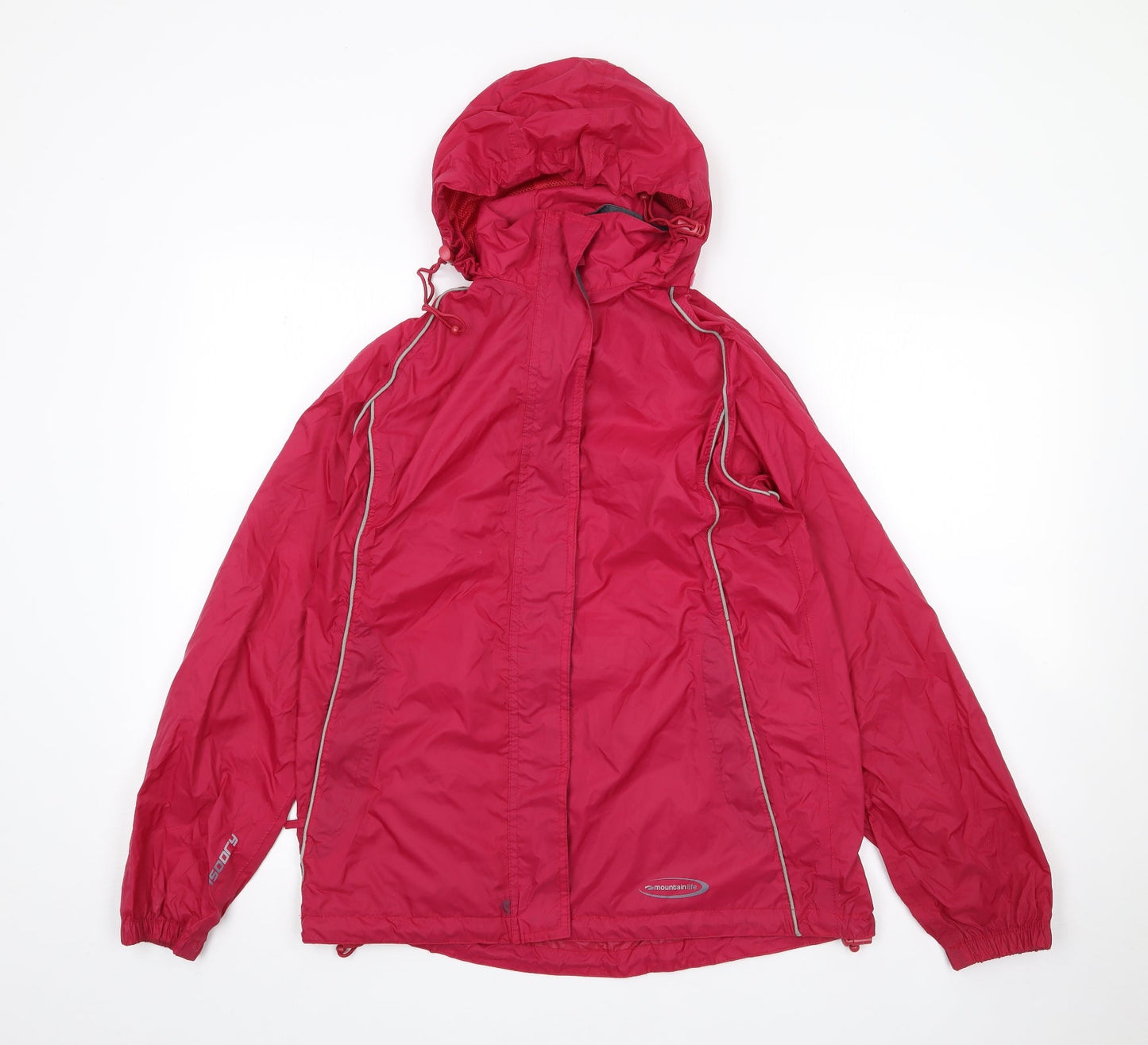 Mountain Life Womens Pink Rain Coat Coat Size 8 Zip