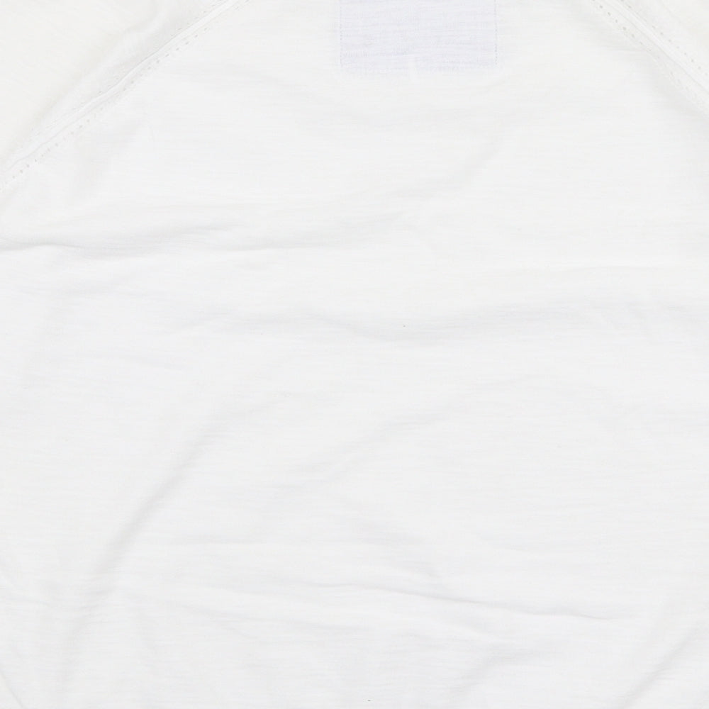 Marks and Spencer Womens White Round Neck Polyester Pullover Jumper Size S