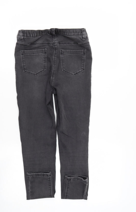 NEXT Girls Grey Cotton Skinny Jeans Size 12 Years Regular
