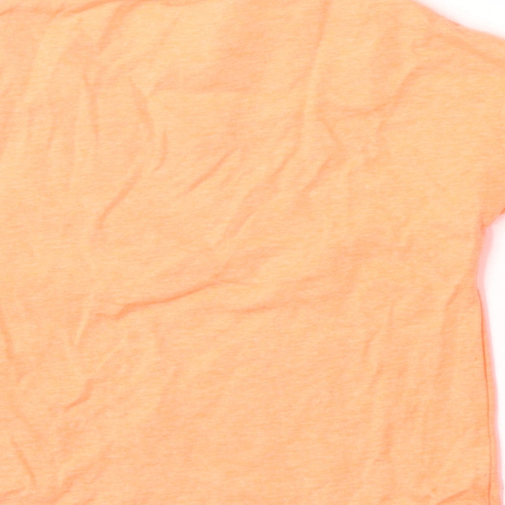 NEXT Girls Orange Cotton Basic T-Shirt Size 6-9 Months Round Neck
