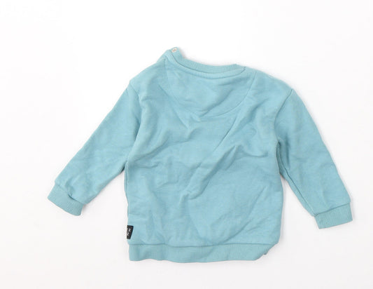 F&F Boys Blue Cotton Pullover Jumper Size 9-12 Months