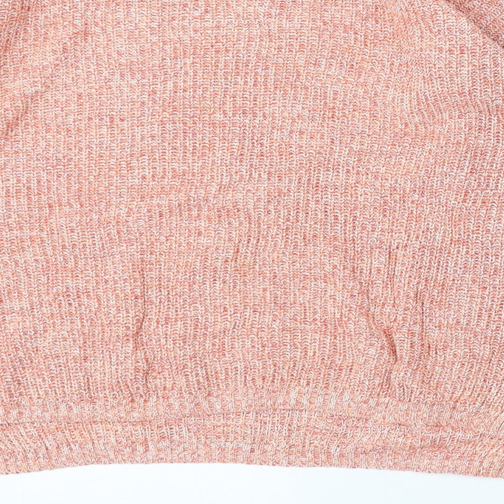 Marks and Spencer Womens Red Round Neck Cotton Pullover Jumper Size S