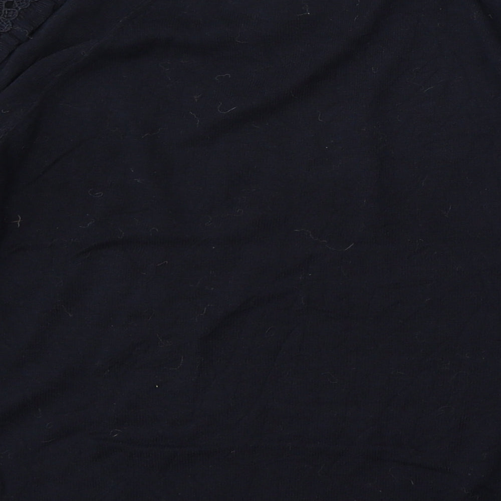 Marks and Spencer Womens Blue Round Neck Viscose Pullover Jumper Size 8