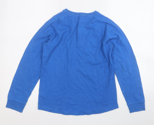NEXT Boys Blue Cotton Pullover T-Shirt Size 11 Years Round Neck