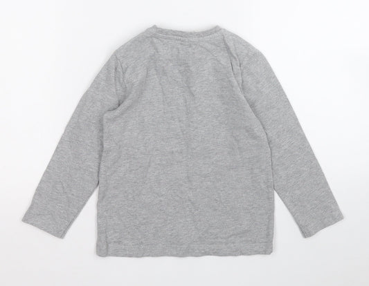 birba Boys Grey Cotton Pullover T-Shirt Size 2-3 Years Round Neck