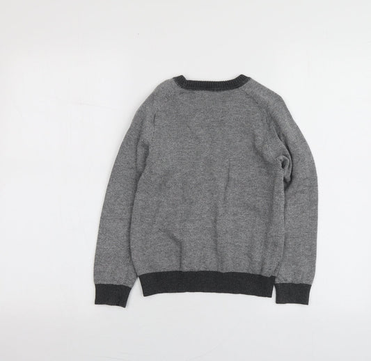 Undeniable Dudes Boys Grey Round Neck 100% Cotton Pullover Jumper Size 8 Years